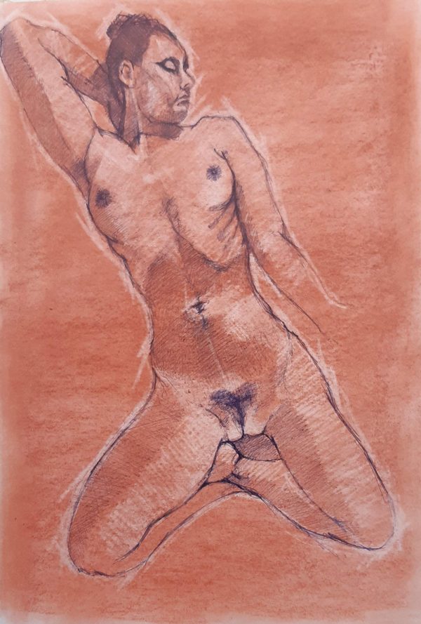 Nude,reclining,mounted on card