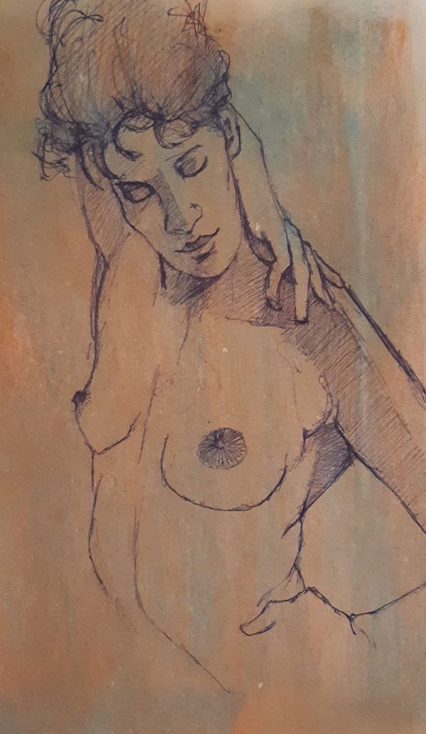 Nude with arm behind head