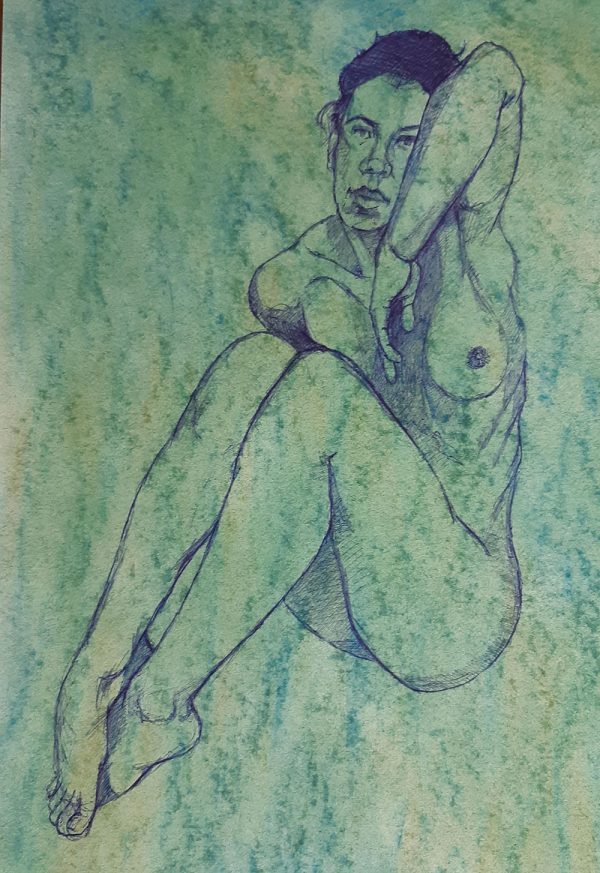 Nude,sitting