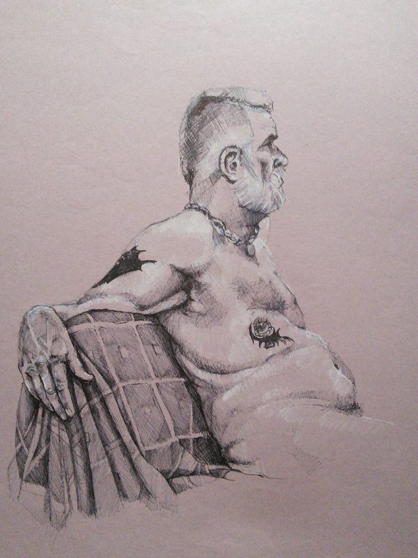 Male nude,sitting